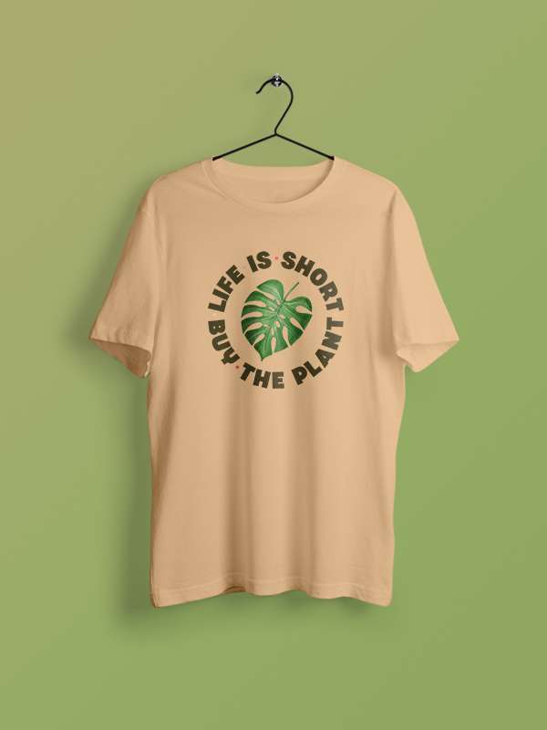 Buy The Plant - Beige Round Neck Gardening T-shirt