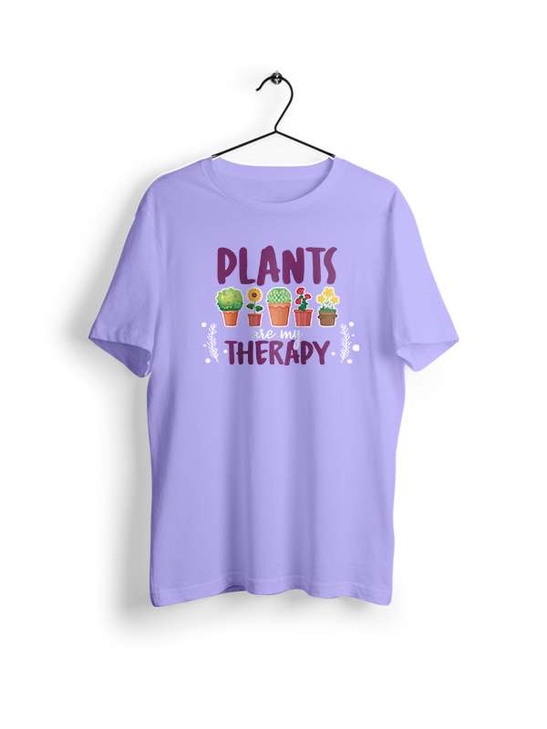 Plants are Therapy- Lavender Round Neck Gardening T-shirt
