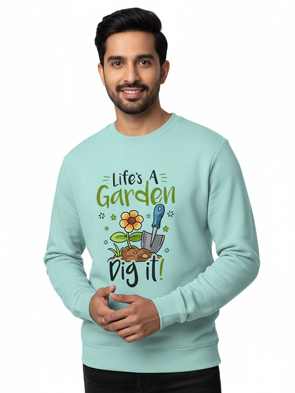 Life is a Garden- Sky Blue Round Neck Garden Sweatshirt