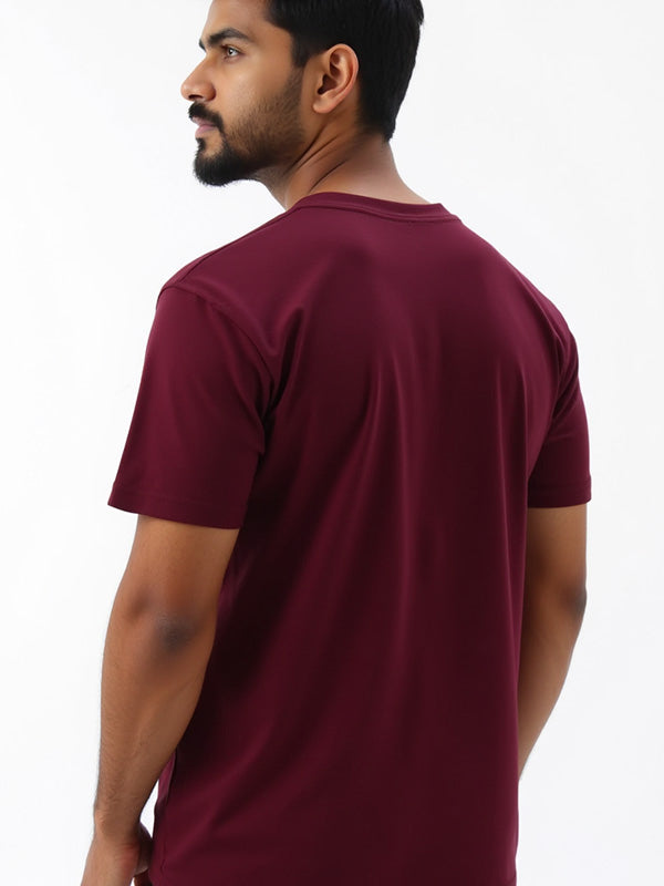 Things I Do - Maroon Round Neck Gardening T-shirt