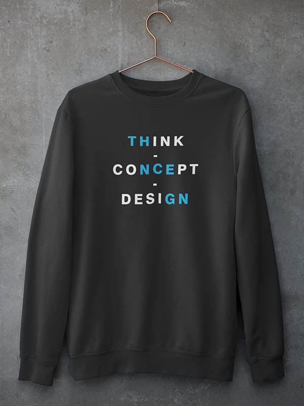 Think Concept Design- Black UI UX Sweatshirt