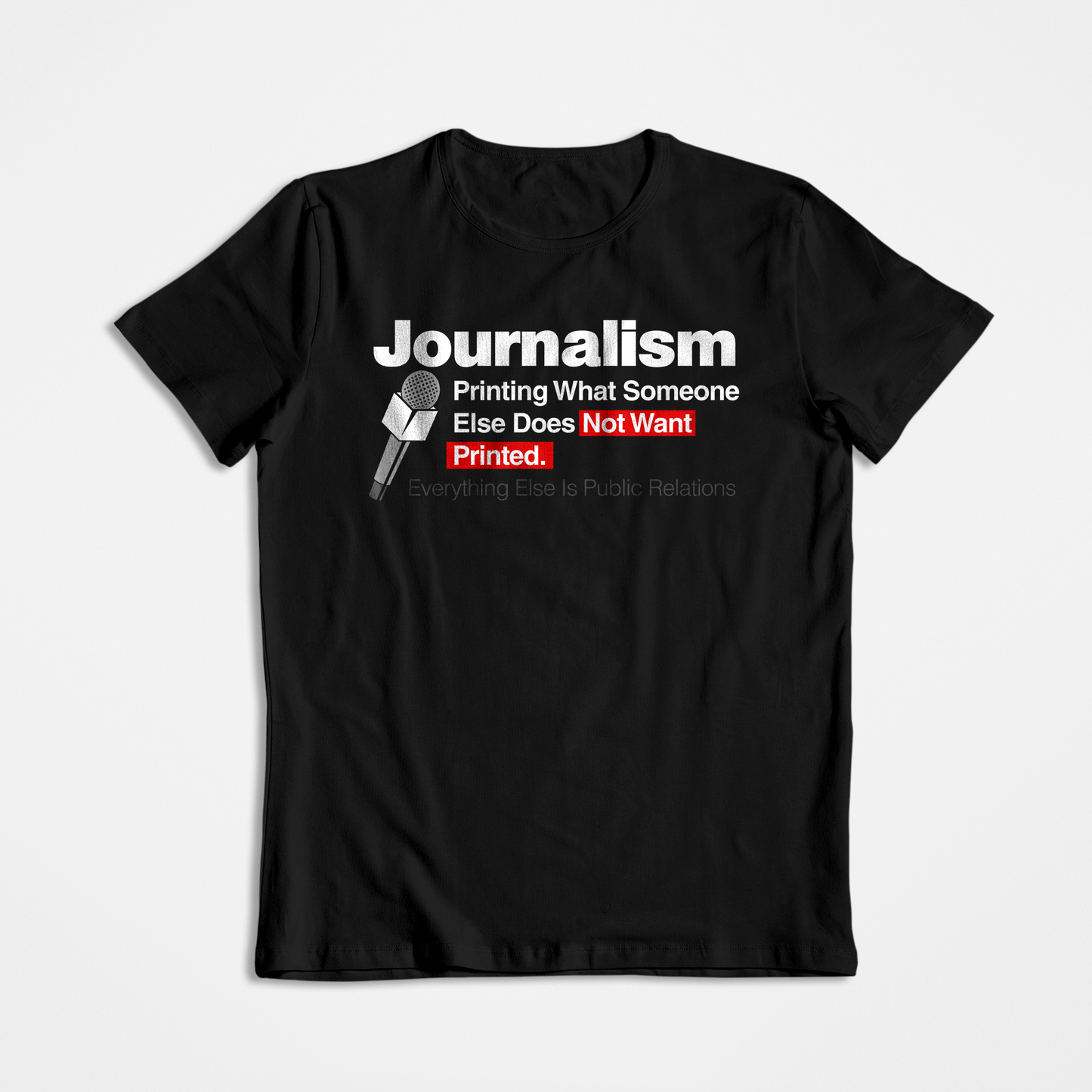 Journalism Printing- Black Round Neck Journalism T-shirt