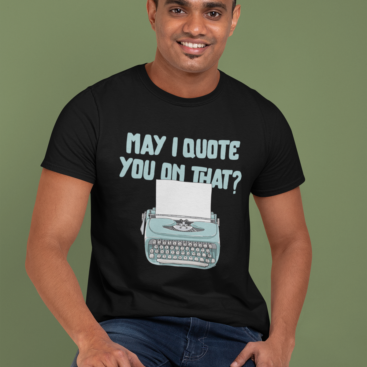 Quote you on that- Black Round Neck Journalism T-shirt