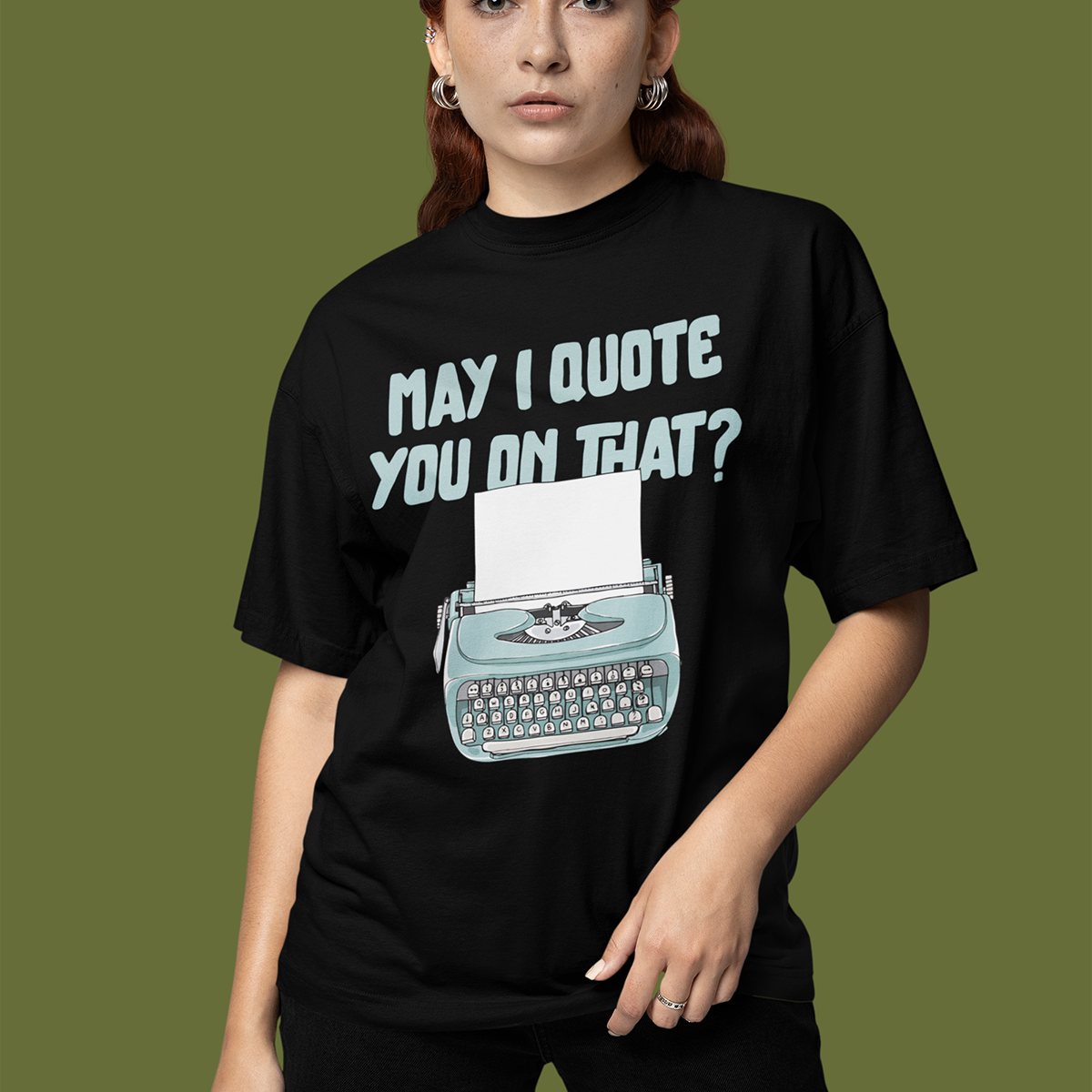 Quote you on that- Black Round Neck Journalism T-shirt