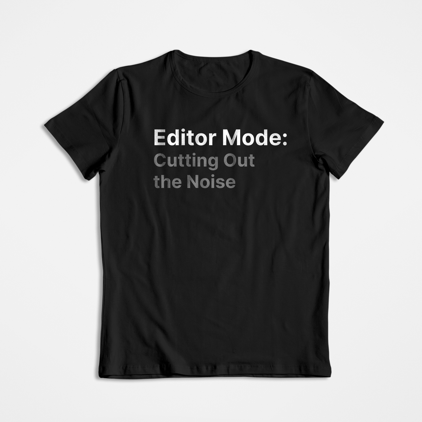 Editor Mode- Black Round Neck Journalism T-shirt