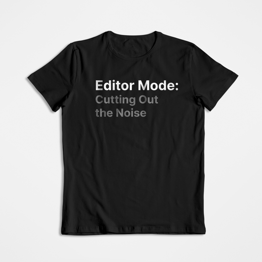 Editor Mode- Black Round Neck Journalism T-shirt