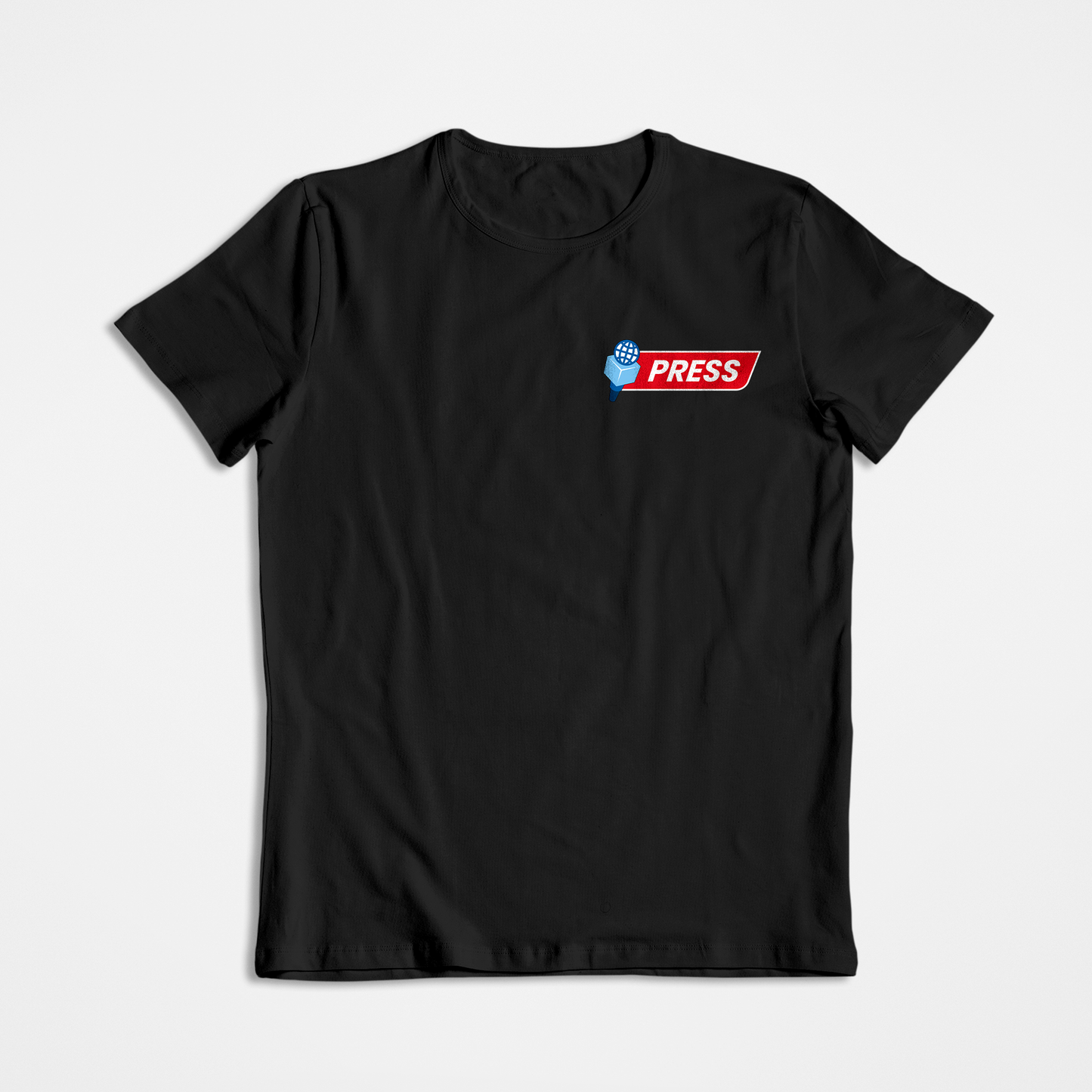 Press Logo- Black Round Neck Journalism T-shirt