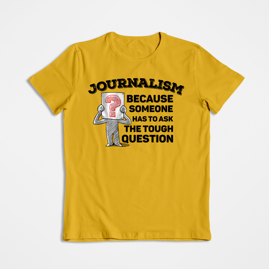 The Tough Questions- Mustard Yellow Crew Neck Journalism T-shirt