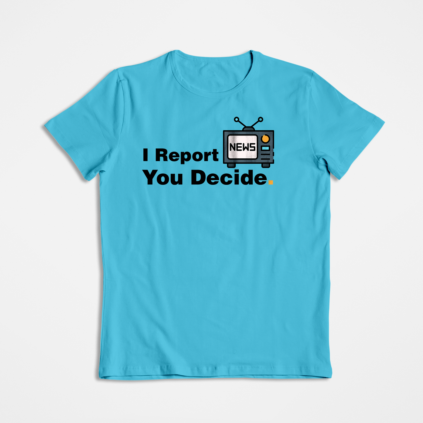 I Report- Sky Blue Round Neck Journalism T-shirt