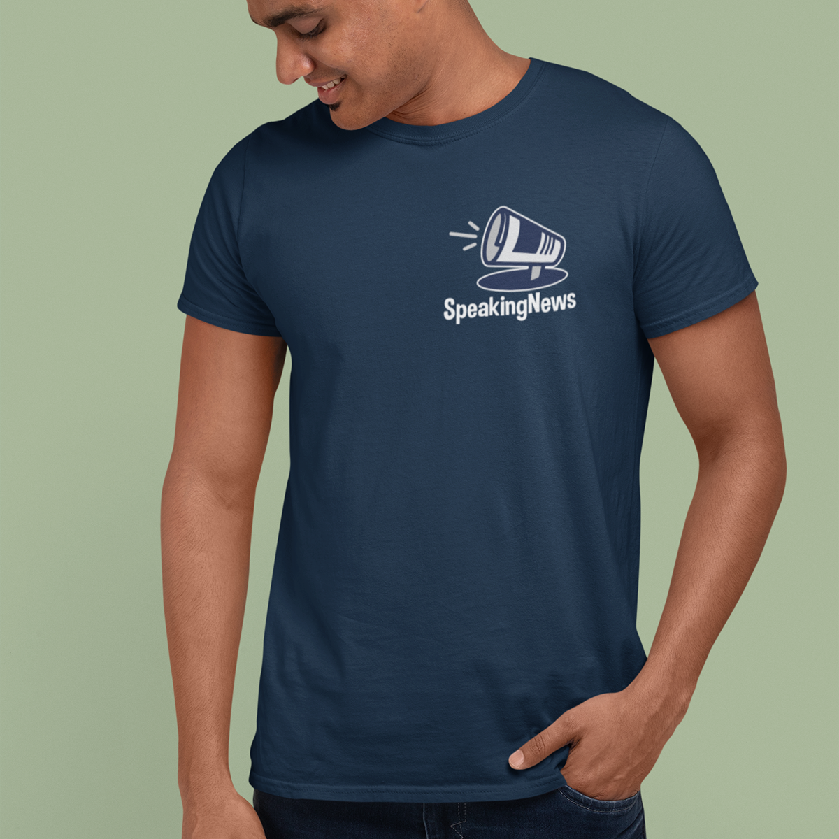 Speaking News- Navy Blue Round Neck Journalism T-shirt