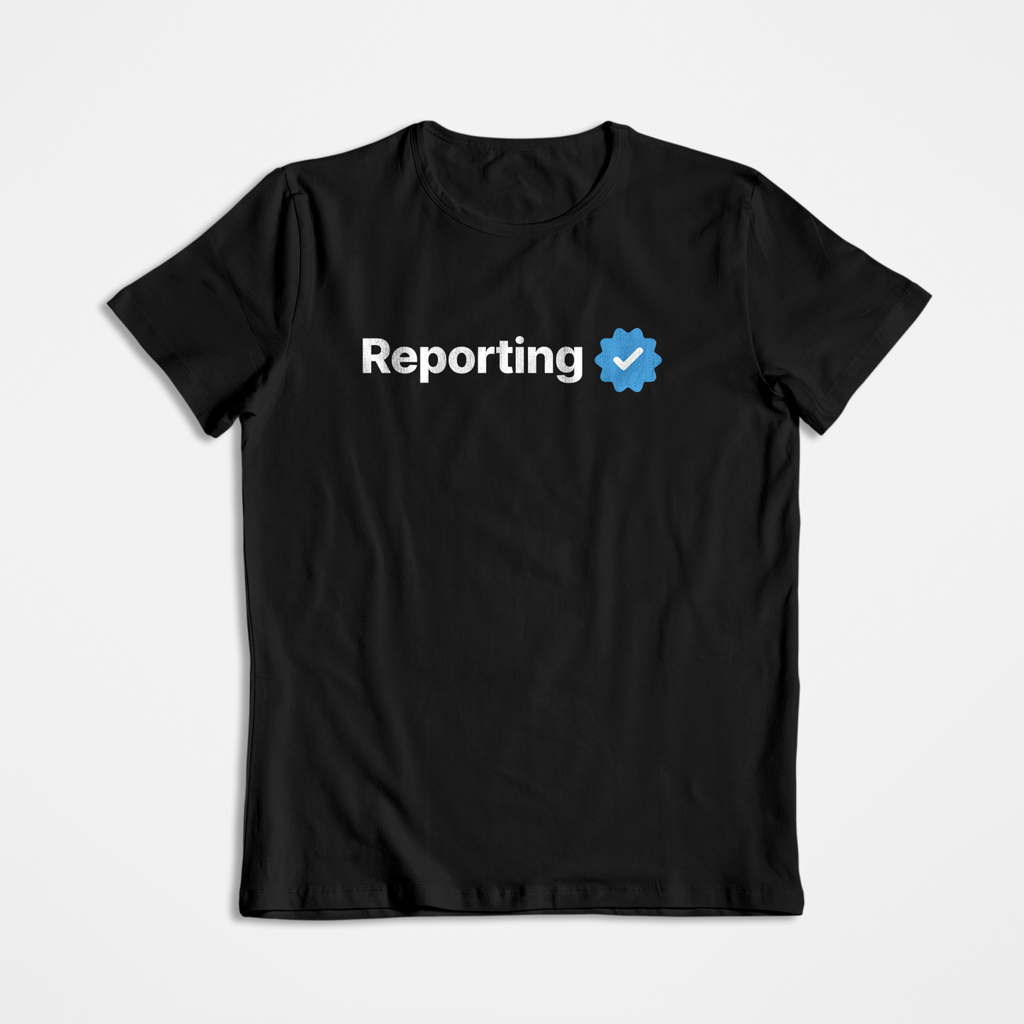 Reporting Verified- Black Round Neck Journalism T-shirt
