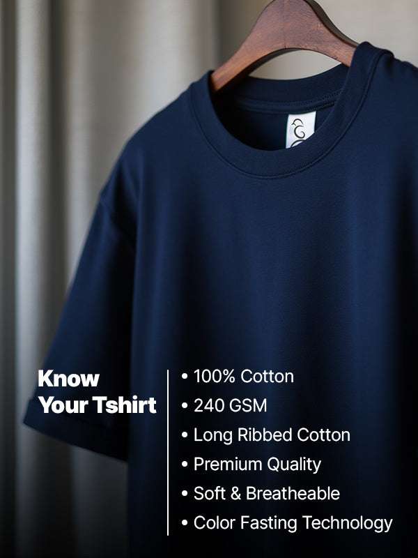 QA- Navy Blue Round Neck Coding T-shirt