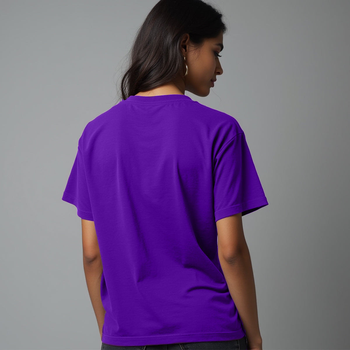 Yoga Word- Purple Round Neck Yoga T-shirt