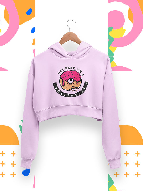 Sweetheart- Light Pink Crop Hoodie