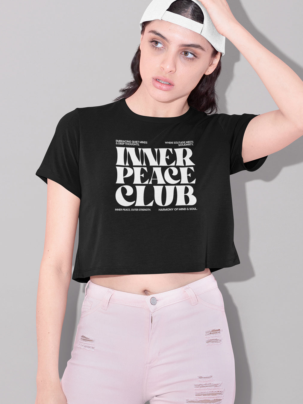 Inner Peace Club- Black Crop Top