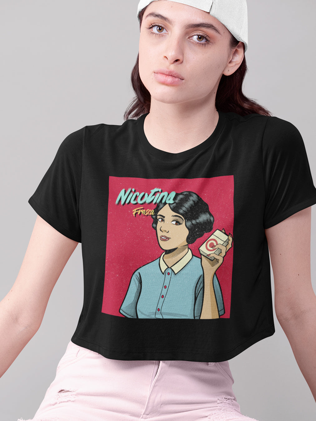 Nicotina- Black Crop Top