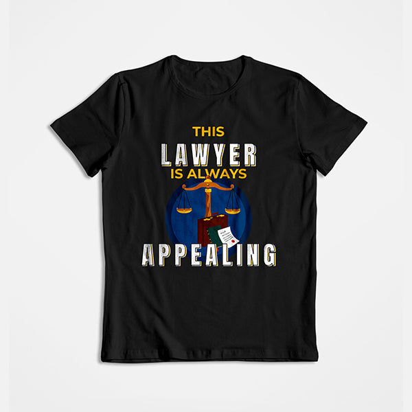 Lawyer is Appealing- Black Round Neck Lawyer T-shirt