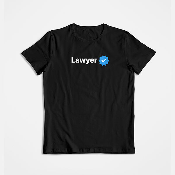 Lawyer Verified- Black Round Neck Lawyer T-shirt