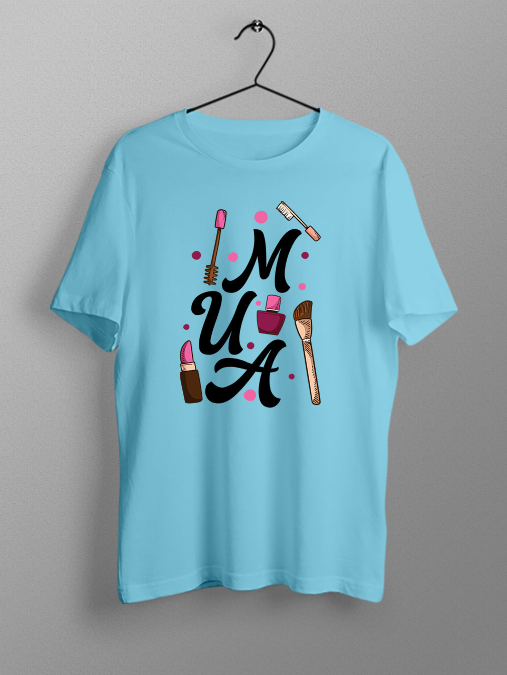 MUA- Sky Blue Round Neck Unisex Makeup Artist T-shirt