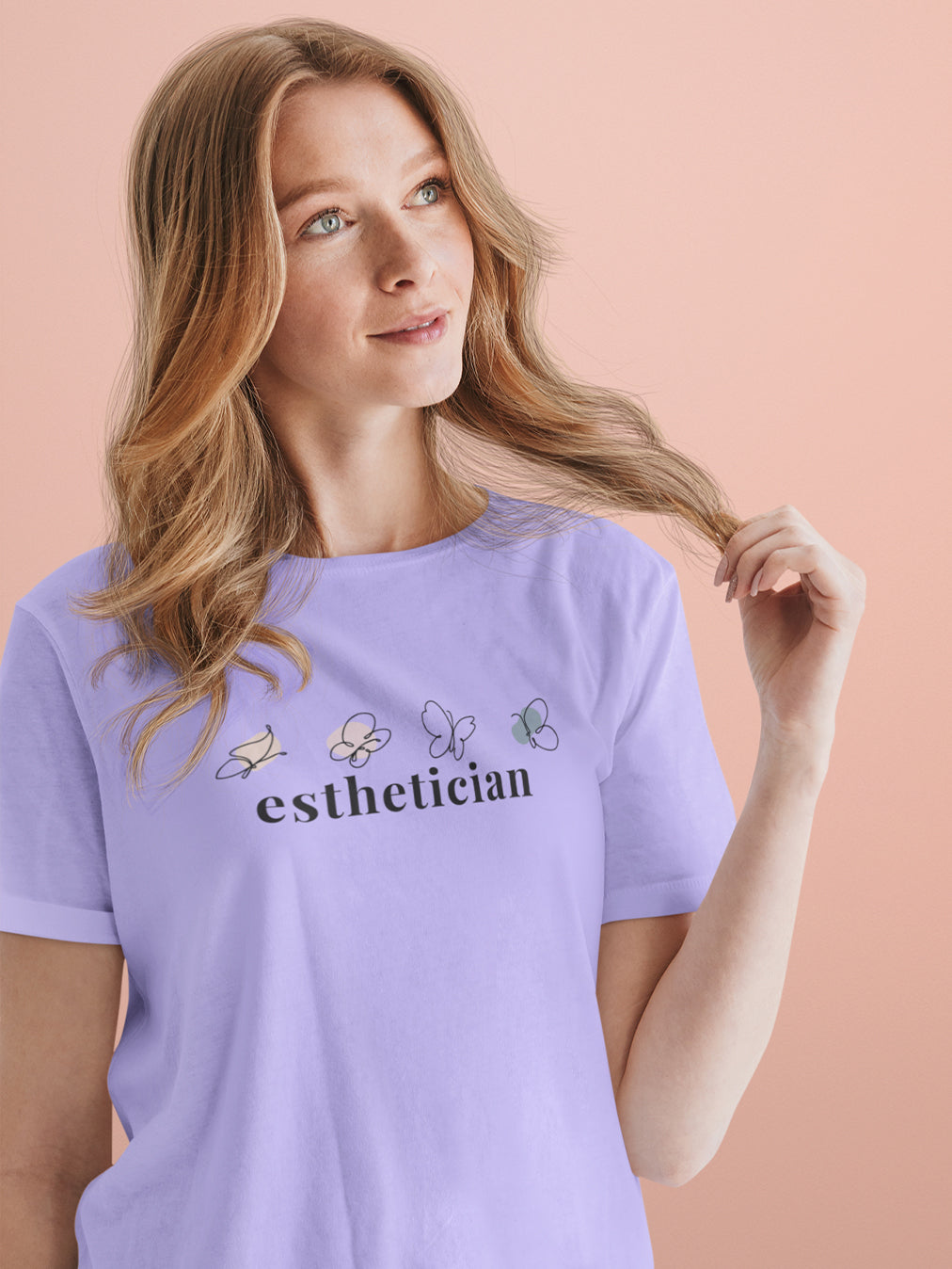 Esthetician- Lavender Round Neck Unisex Makeup Artist T-shirt