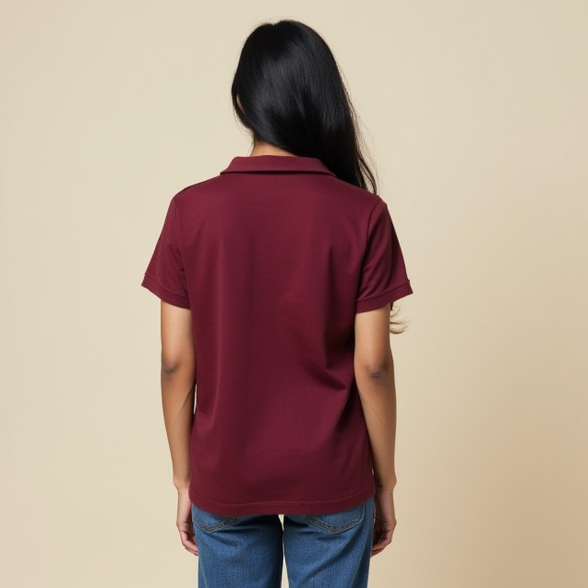 Maroon- Regular Fit Solid Unisex Polo Tshirt