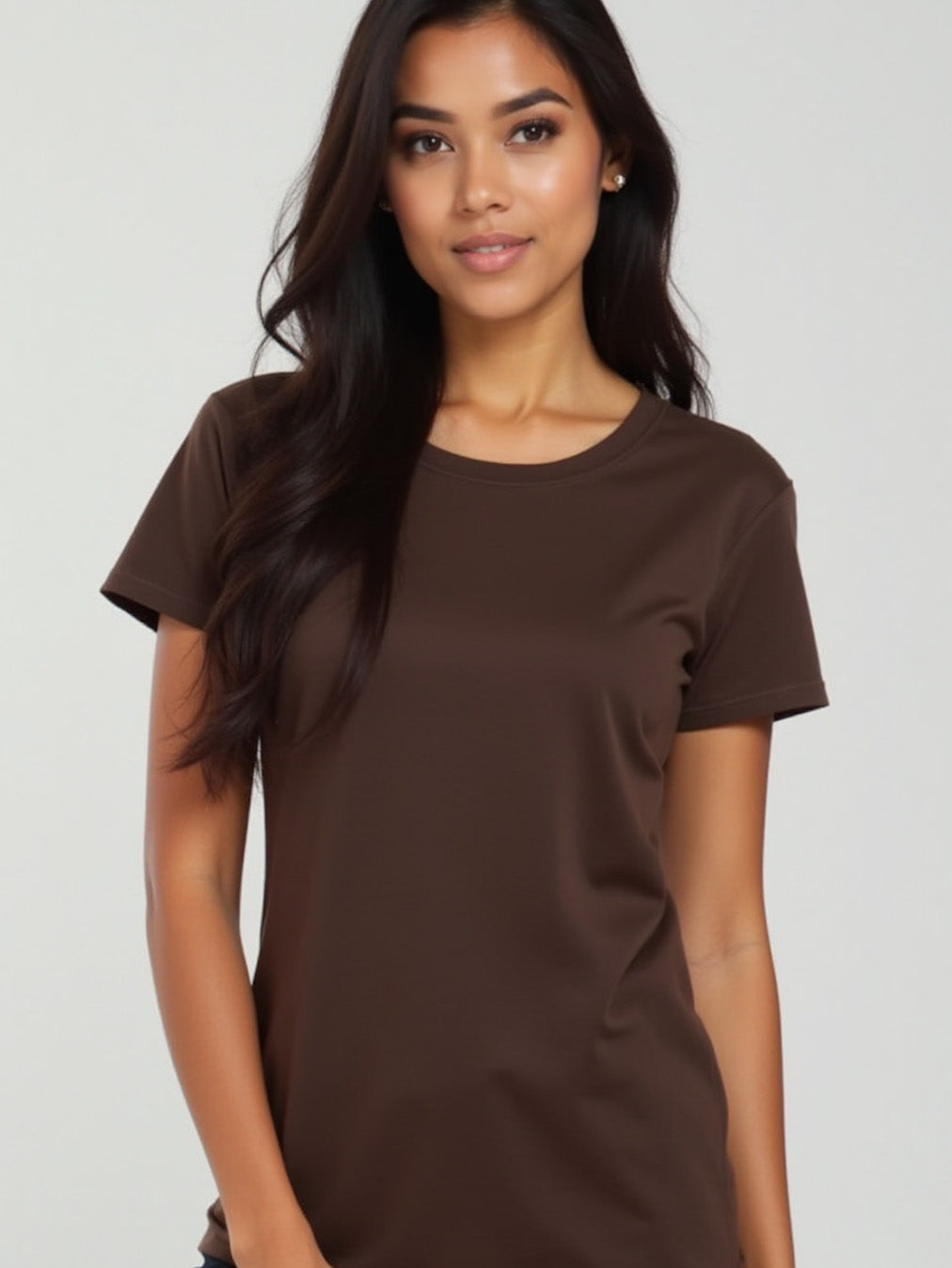 Coffee- Solid Women's Round Neck T-shirt