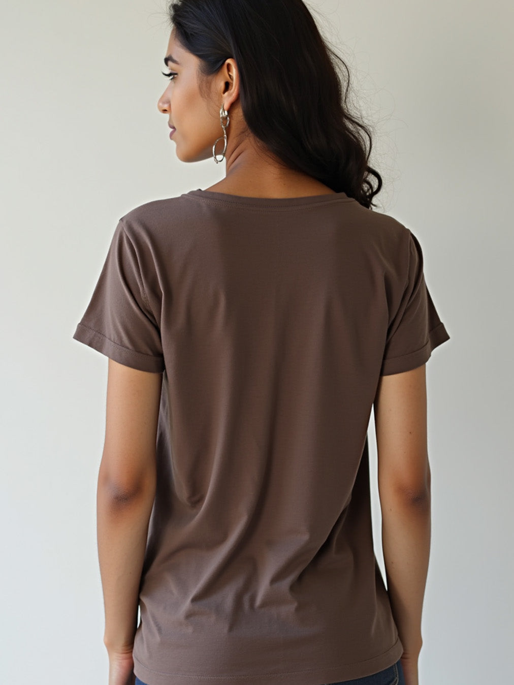Coffee- Solid Women's Round Neck T-shirt