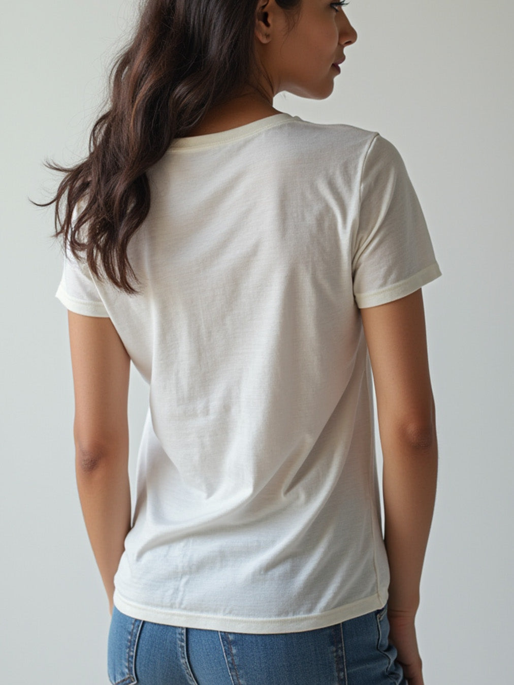 White- Solid Women's Round Neck T-shirt