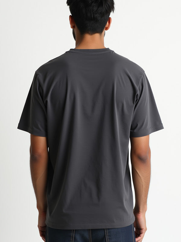 Charcoal- Solid Unisex Round Neck T-shirt