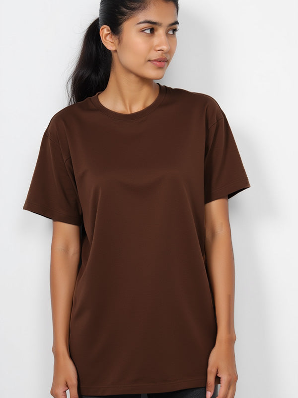 Coffee- Solid Unisex Round Neck T-shirt