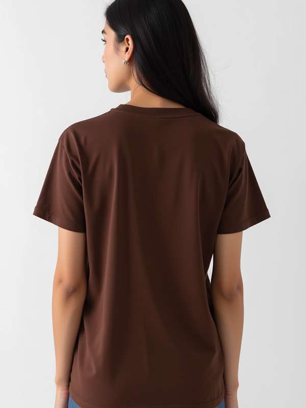 Coffee- Solid Unisex Round Neck T-shirt