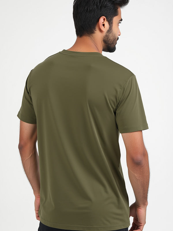 Olive Green- Solid Unisex Round Neck T-shirt