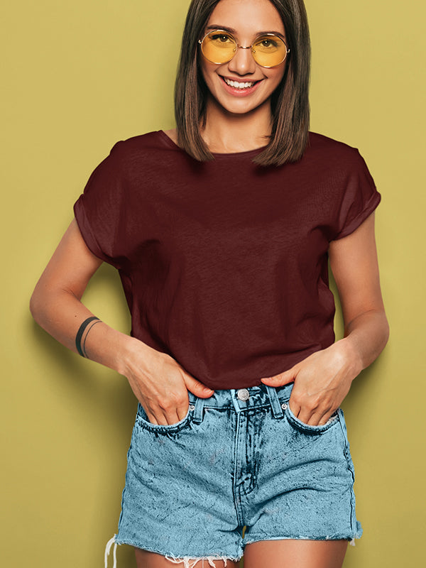 Maroon - Monotone Women's Tshirt