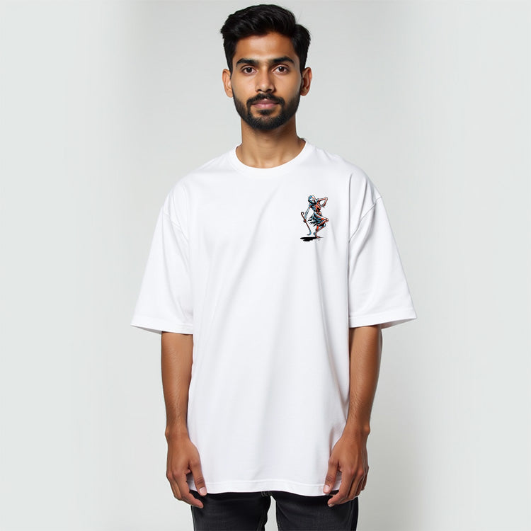 Dance Of Death - White French Terry Oversized Graphic T-shirt