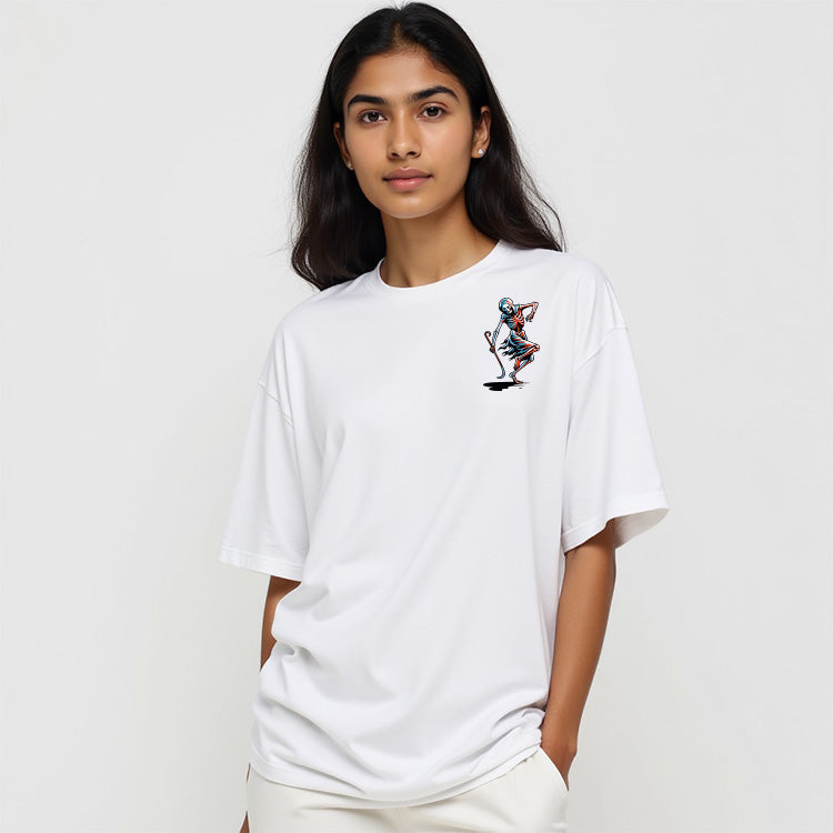 Dance Of Death - White French Terry Oversized Graphic T-shirt