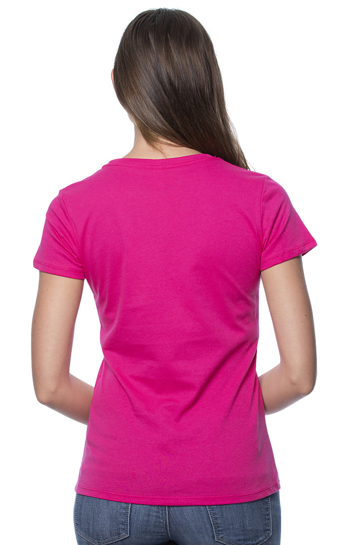 Powered By Pilates- Pink Round Neck Women's Pilates T-shirt