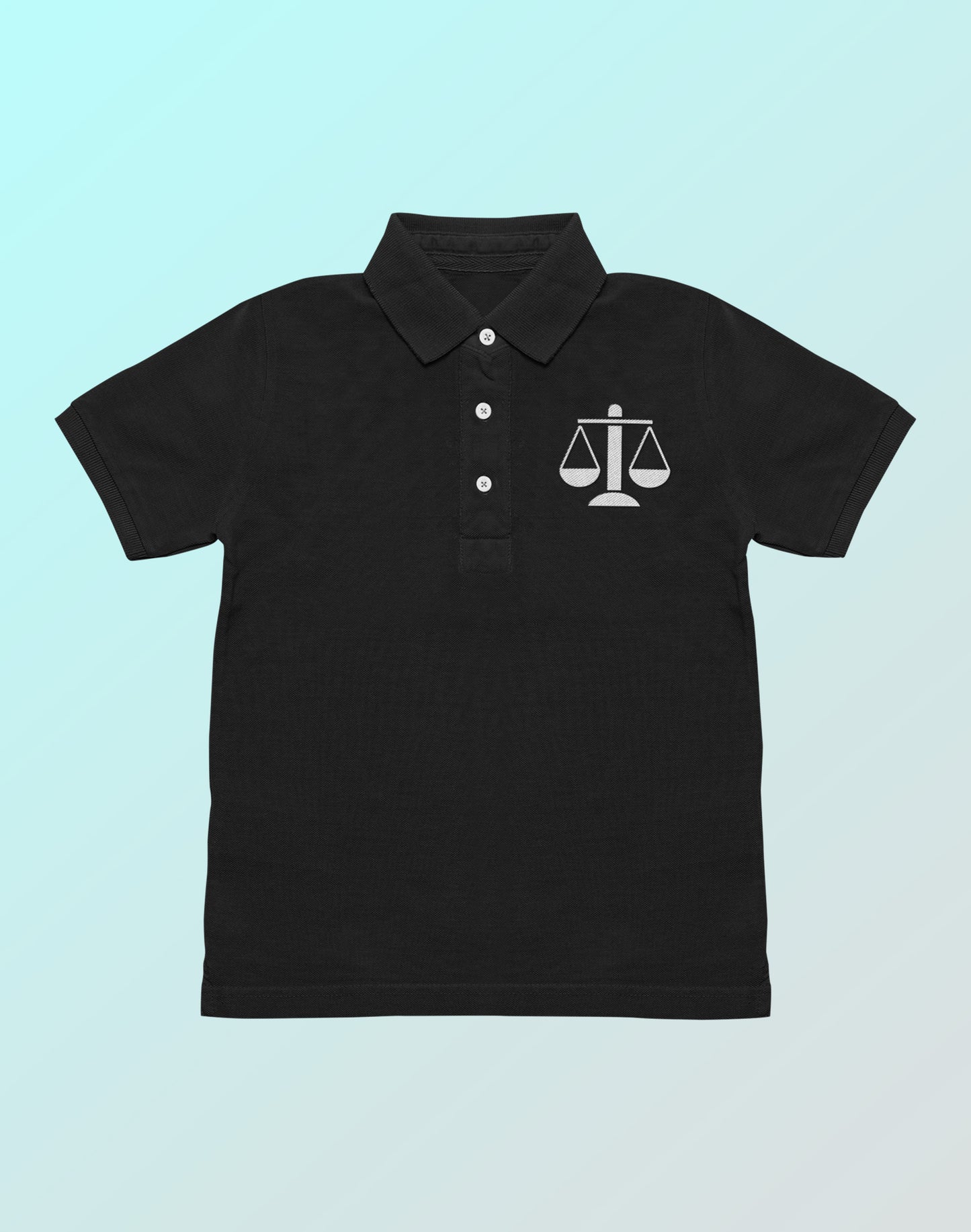 Scales of Justice- Black Lawyer Polo Tshirt