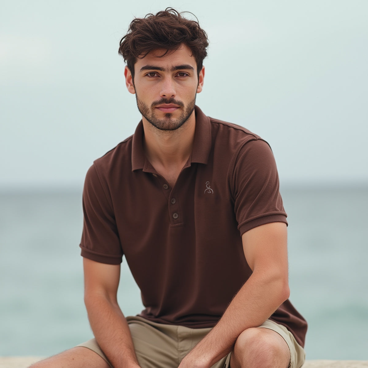 Coffee Brown- Regular Fit Solid Unisex Polo Tshirt