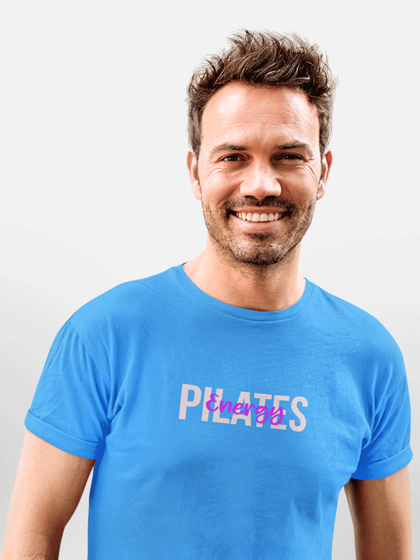 Pilates Energy - Sky Blue Round Neck Pilates T-shirt