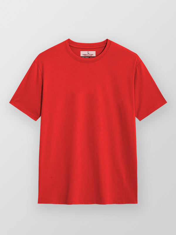 Red- Solid Unisex Round Neck T-shirt