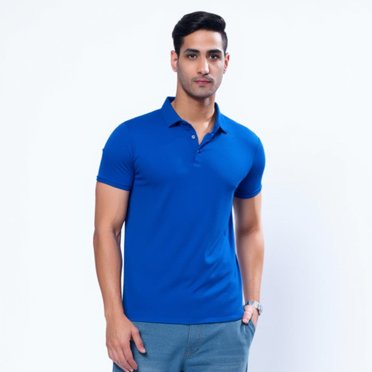 Royal Blue- Regular Fit Solid Unisex Polo Tshirt