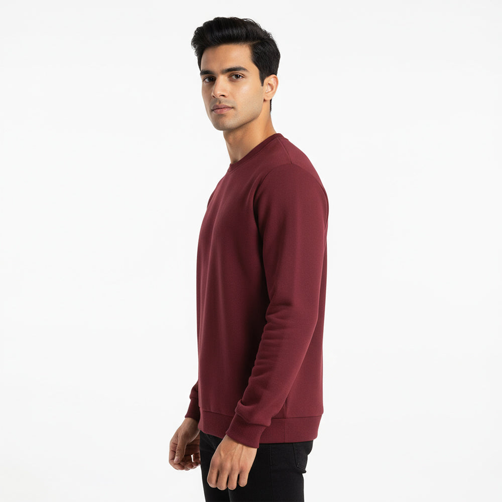 Wine Maroon - Solid Sweatshirt