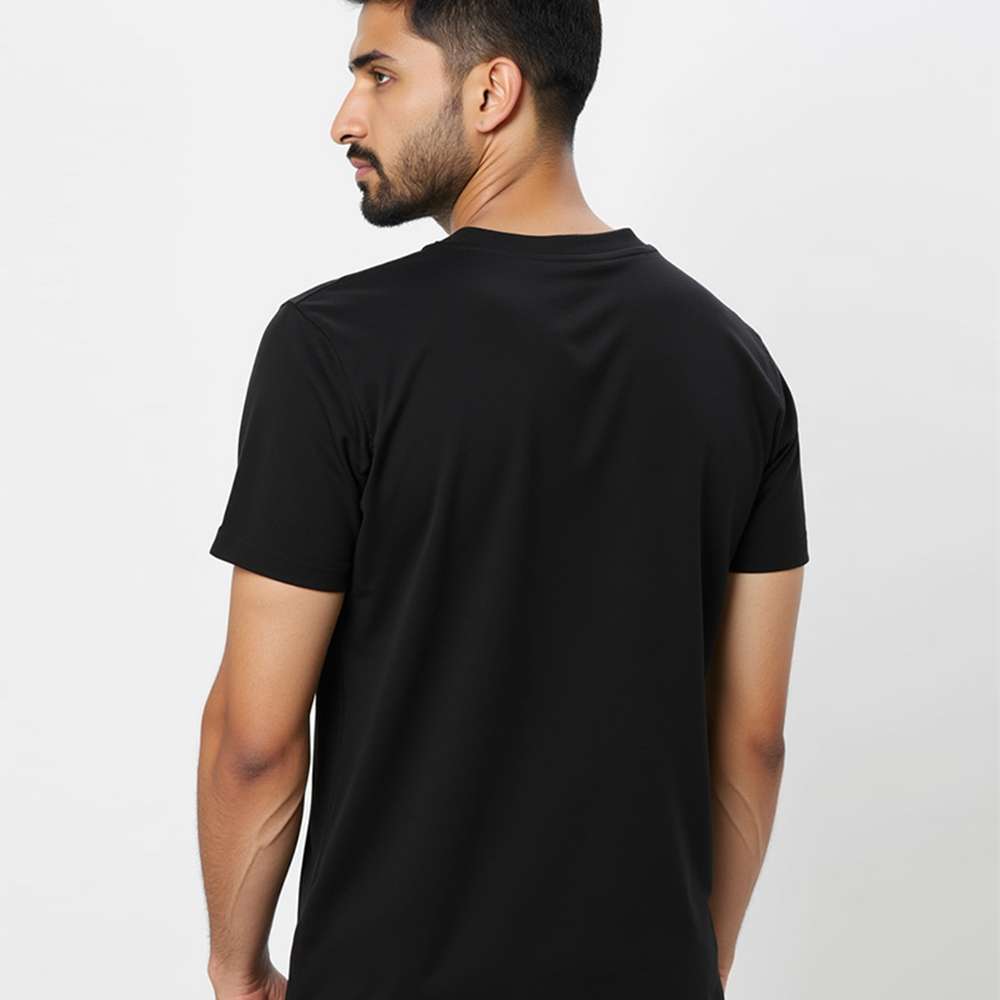 Black- Solid Unisex Round Neck T-shirt