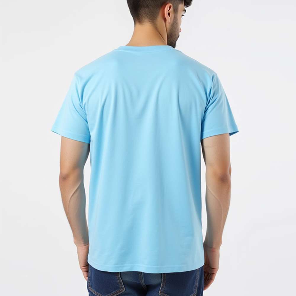 Sky Blue- Solid Unisex Round Neck T-shirt