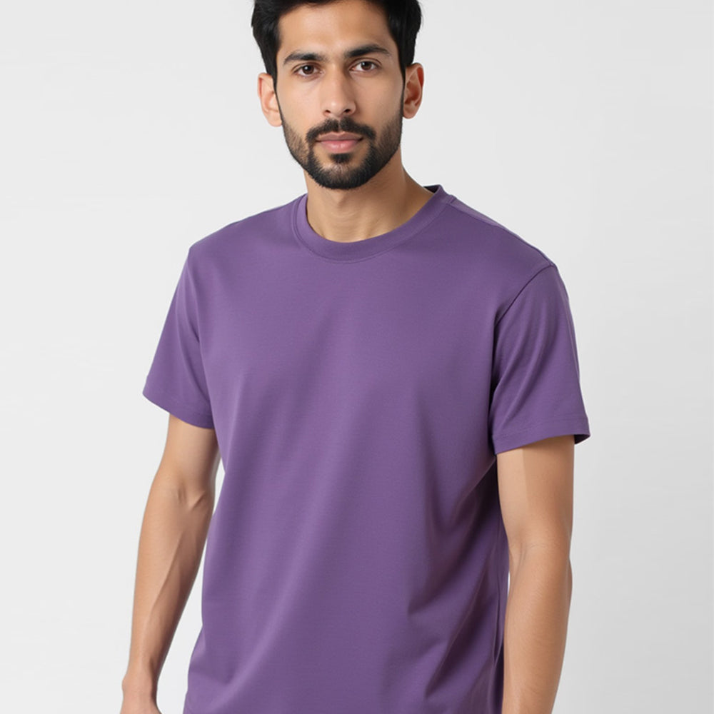 Lavender- Solid Unisex Round Neck T-shirt