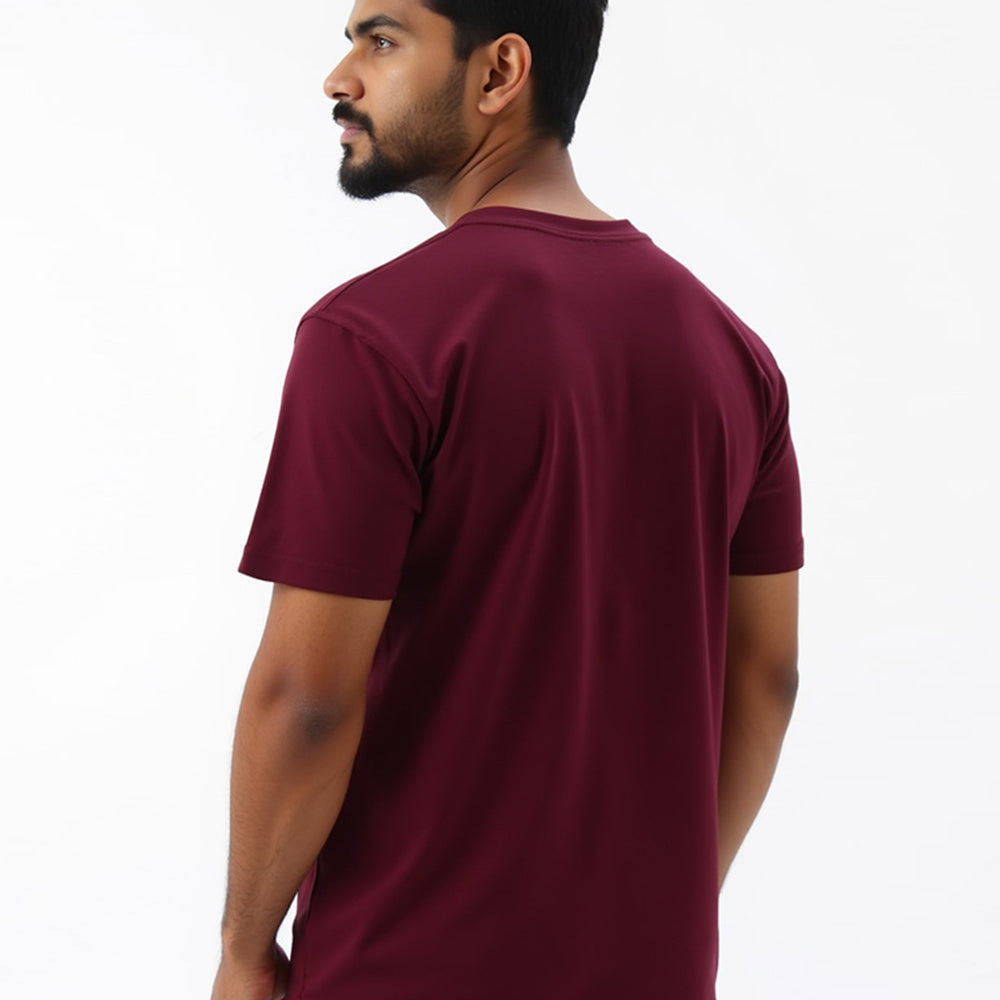 Maroon- Solid Unisex Round Neck T-shirt