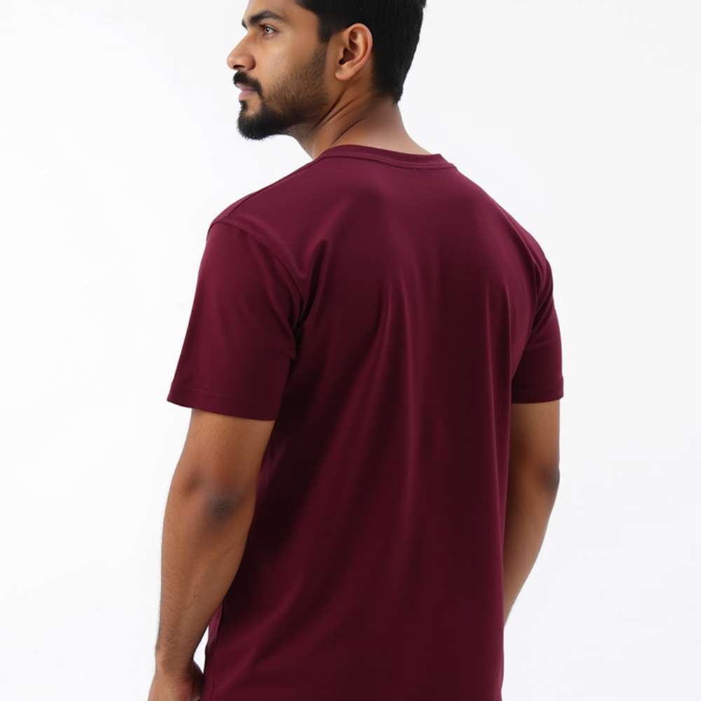 Maroon- Solid Unisex Round Neck T-shirt