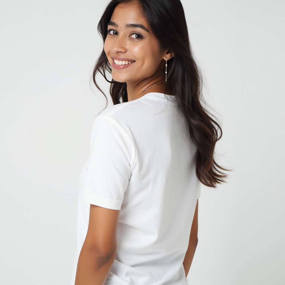 White- Solid Unisex Round Neck T-shirt