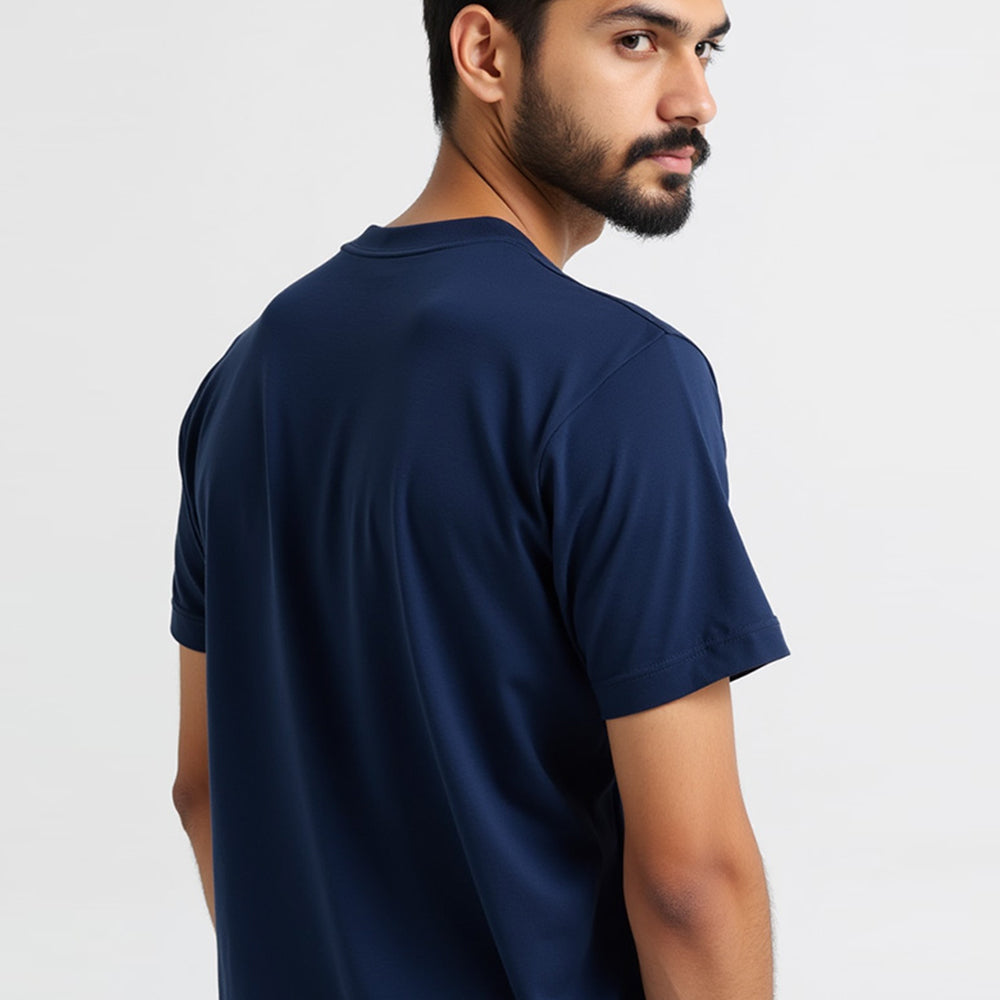 Navy Blue- Solid Unisex Round Neck T-shirt