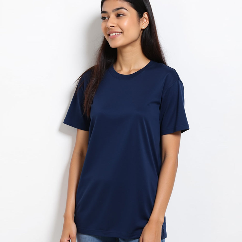 Navy Blue- Solid Unisex Round Neck T-shirt